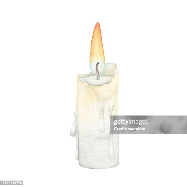 ilustraciones, imágenes clip art, dibujos animados e iconos de stock de vela de acuarela - candle