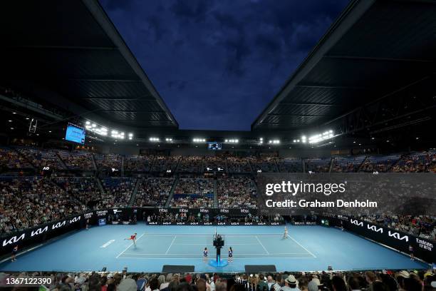 General view during the Semifinals match between Madison Keys of United States against Ashleigh Barty of Australia during day 11 of the 2022...