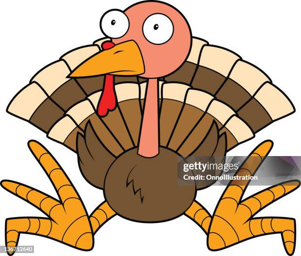 brown turkey - thanksgiving spread stock illustrations