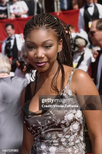 American singer, songwriter, and actress Brandy attends the 50th Annual Primetime Emmy Awards, held at the Shrine Auditorium in Los Angeles,...