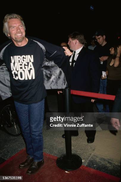 British businessman Richard Branson attends the launch party for virginmega.com, held at the El Capitan Theatre on Hollywood Boulevard in Los...