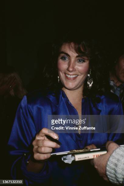 American singer, songwriter, and actress Laura Branigan attends the 1985 Directors Guild of America Awards, held at Beverly Hilton Hotel in Beverly...