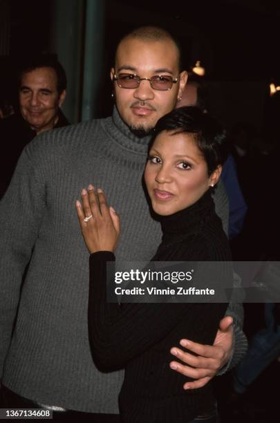 American musician Keri Lewis and American singer and songwriter Toni Braxton attend the 43rd Annual Grammy Awards Nominations Announcements, held at...