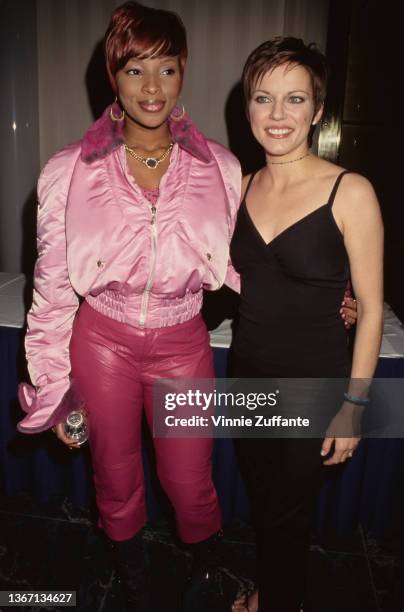 American singer and songwriter Mary J Blige and American singer-songwriter Martina McBride attend the 43rd Annual Grammy Awards Nominations...