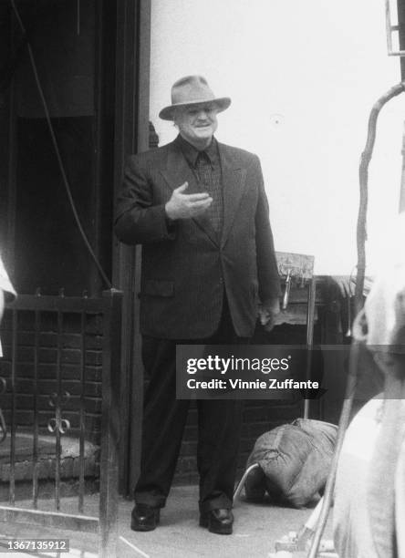 American actor Marlon Brando on the set of 'The Freshman' in the Little Italy neighbourhood of Lower Manhattan in New York City, New York, 12th June...