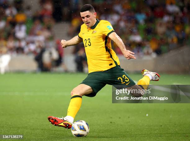 Tom Rogic of Australia in action during the FIFA World Cup Qatar 2022 AFC Asian Qualifier match between Australia Socceroos and Vietnam at AAMI Park...