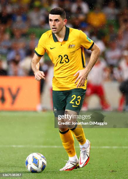 Tom Rogic of Australia in action during the FIFA World Cup Qatar 2022 AFC Asian Qualifier match between Australia Socceroos and Vietnam at AAMI Park...