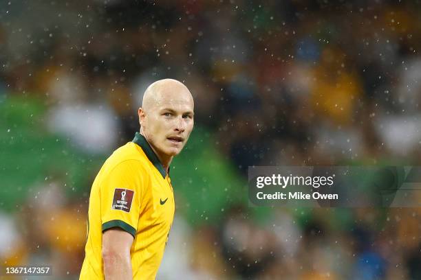 Aaron Mooy of Australia looks on during the FIFA World Cup Qatar 2022 AFC Asian Qualifier match between Australia Socceroos and Vietnam at AAMI Park...