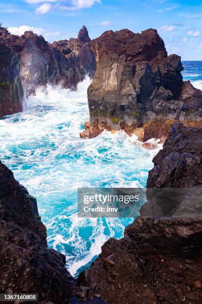 cap bas, la marine langevine - reunion island coast - island of la reunion stock pictures, royalty-free photos & images