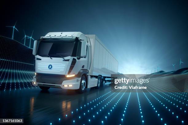 truck particle landscape v01 - autonomous vehicles stock pictures, royalty-free photos & images