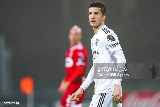 Stef Peeters of KAS Eupen looks on during the Jupiler Pro League match between KAS Eupen and Standard de Liege at Kehrweg Stadion on January 26, 2022...