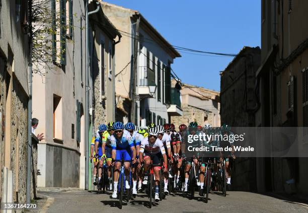 Sam Bewley of New Zealand and Team Bikeexchange - Jayco, Jacopo Mosca of Italy and Team Trek - Segafredo and Cesare Benedetti of Poland and Team Bora...