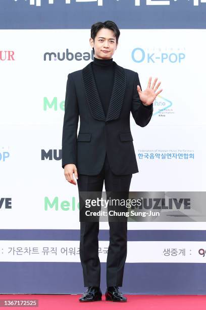 Singer Minho of SHINee attends the 11th Gaon Chart Music Awards at Jasmil Indoor Gymnasium on January 27, 2022 in Seoul, South Korea.