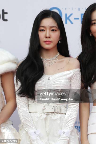 Irene aka Bae Joo-Hyun of girl group Red Velvet attends the 11th Gaon Chart Music Awards at Jamsil Indoor Gymnasium on January 27, 2022 in Seoul,...