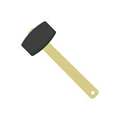 Mallet icon. Colored silhouette. Side view. Vector simple flat graphic illustration. The isolated object on a white background. Isolate.