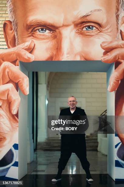 Jean-Paul Gaultier attends the Jean-Paul Gaultier Haute Couture Spring/Summer 2022 show as part of Paris Fashion Week on January 26, 2022 in Paris,...