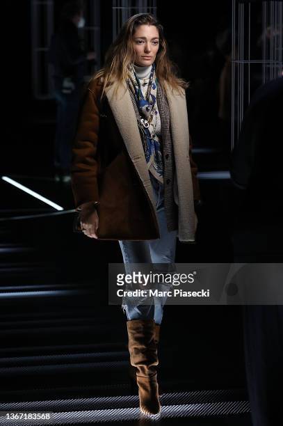 Sofia Sanchez de Betak attends the Fendi Couture Couture Haute Couture Spring/Summer 2022 show as part of Paris Fashion Week at Palais Brogniart on...