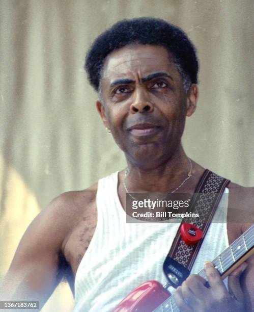 July 1995: MANDATORY CREDIT Bill Tompkins/Getty Images Gilberto Gil performing during the Central Park Summerstage concert series. July 1995 in New...