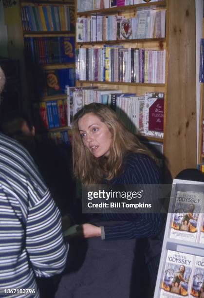 June 1997: MANDATORY CREDIT Bill Tompkins/Getty Images Greta Scacchi promoting the book for the film The Odyssey at Coliseum Books store. June 1997...
