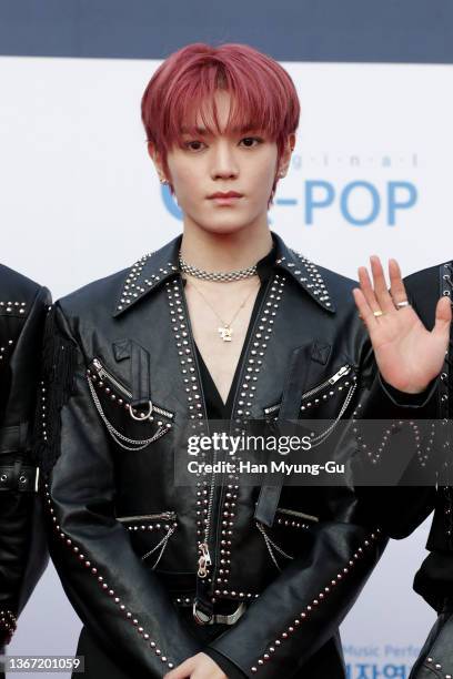 Taeyong of boy band NCT 127 attends the 11th Gaon Chart Music Awards at Jamsil Indoor Gymnasium on January 27, 2022 in Seoul, South Korea.