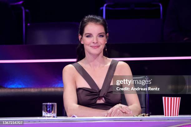 Yvonne Catterfeld is seen on stage during the final episode of tv show "The Masked Dancer" at MMC Studios on January 27, 2022 in Cologne, Germany.
