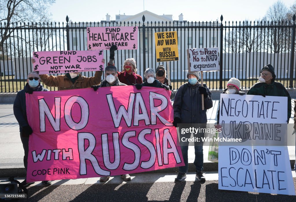 Anti-War Activists Rally Against Conflict Escalation With Russia