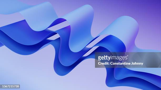 abstract smooth wavy strips wallpaper background - three dimensional photos et images de collection