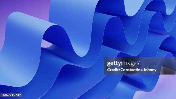 abstract smooth wavy strips wallpaper background - wave paper stock pictures, royalty-free photos & images