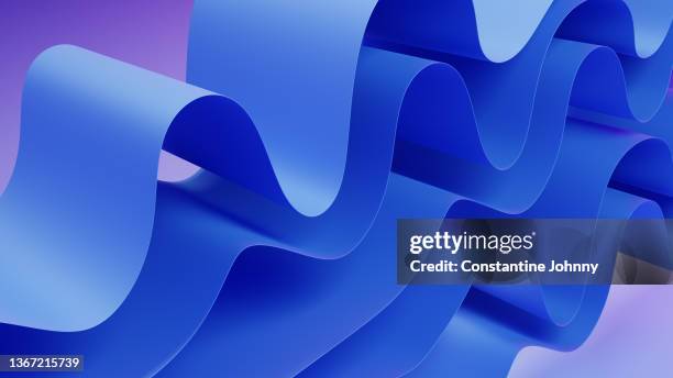 abstract smooth wavy strips wallpaper background - abstract wave 3d stock pictures, royalty-free photos & images