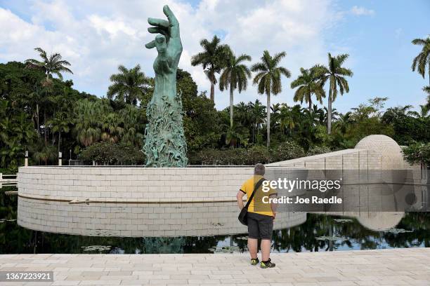 Ricard Moreno visits the Holocaust Memorial Miami Beach on International Holocaust Remembrance Day on January 27, 2022 in Miami Beach, Florida. Today...