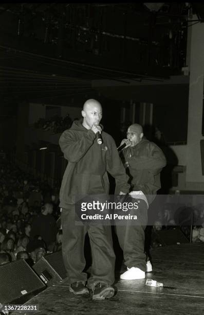 Rap group Onyx performs at The Source Awards held at the Paramount Theater at Madison Square Garden2 on April 25, 1994 in New York City.