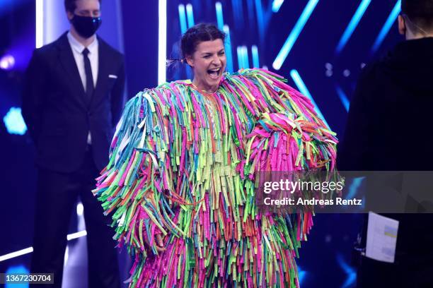 Marlene Lufen performs during the final episode of tv show "The Masked Dancer" at MMC Studios on January 27, 2022 in Cologne, Germany.