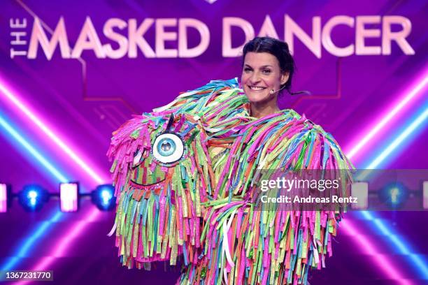 Marlene Lufen poses during the final episode of tv show "The Masked Dancer" at MMC Studios on January 27, 2022 in Cologne, Germany.