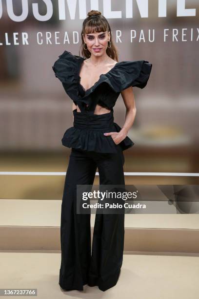 Actress Irene Arcos attends the 'Todos Mienten' premiere at Capitol Cinema on January 27, 2022 in Madrid, Spain.