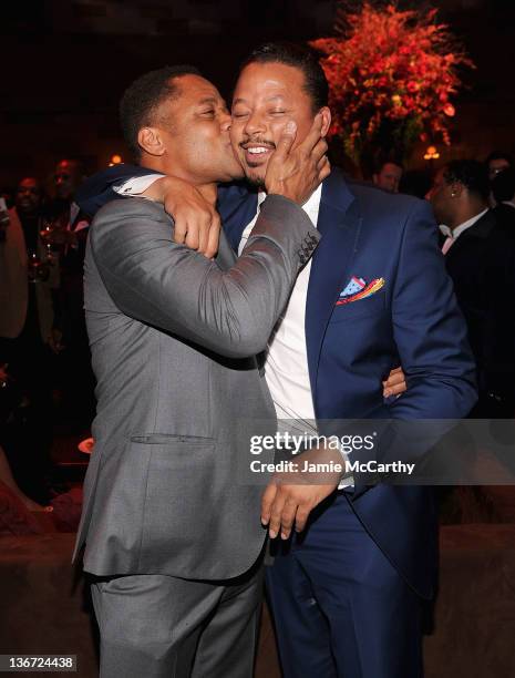 Cuba Gooding Jr. And Terrence Howard attend the "Red Tails" premiere after party at Gotham Hall on January 10, 2012 in New York City.