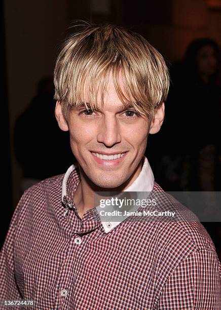 Aaron Carter attends the "Red Tails" premiere after party at Gotham Hall on January 10, 2012 in New York City.