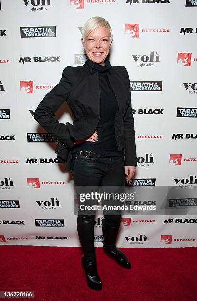 Celebrity hair stylist Tabatha Coffey arrives at the premiere party for Bravo's "Tabatha Takes Over" at Mr. Black on January 10, 2012 in Hollywood,...