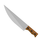 Kitchen knife icon. Flat design vector.
