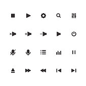 Vector set of media player icon symbol.
