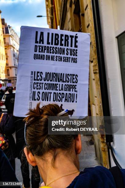 Manifestaion organisée par le mouvement "LYON POUR LA LIBERTÉ" contre le pass vaccinal le 22 janvier 2022 à Lyon.