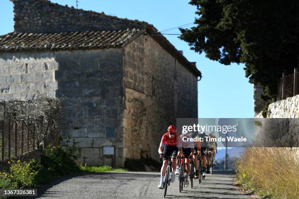 Kevin Vauquelin of France and Team Arkéa - Samsic and Jacopo Mosca of Italy and Team Trek - Segafredo lead the breakaway during the 31st Challenge...