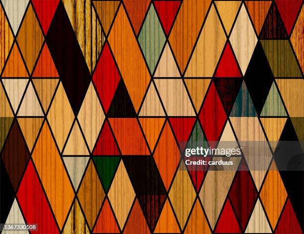 seamless wood textured geometric pattern - vinyl tile stock illustrations