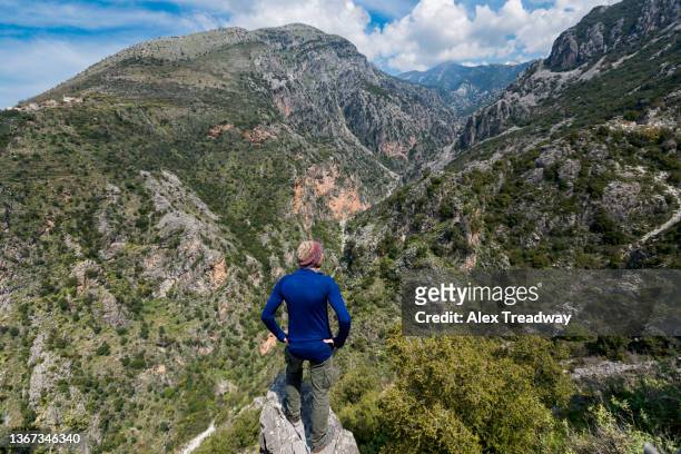 hiking in the mediterranean in the spring - laconia stock pictures, royalty-free photos & images