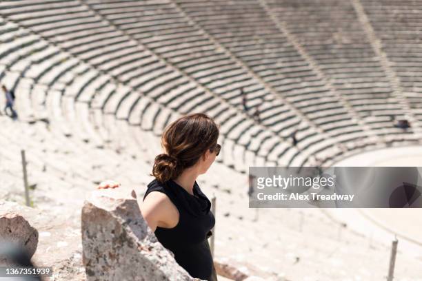 ancient theatre of epidaurus - epidaurus greece stock pictures, royalty-free photos & images