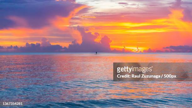 naples fl,scenic view of sea against dramatic sky during sunset,naples,florida,united states,usa - naples stockfoto's en -beelden