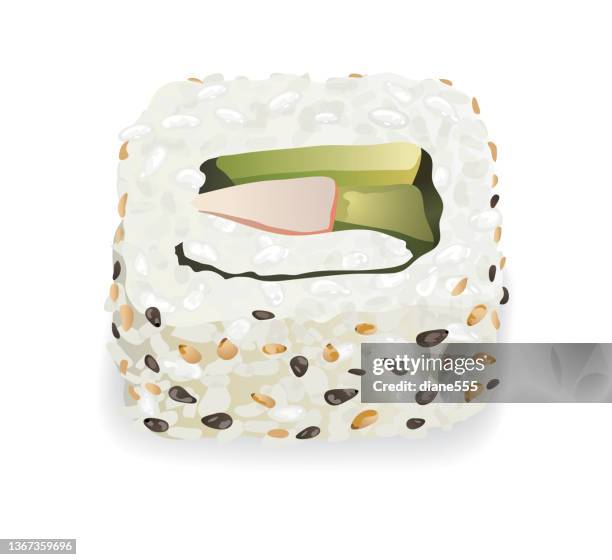 futomaki sushi on a transparent background - futomaki stock illustrations