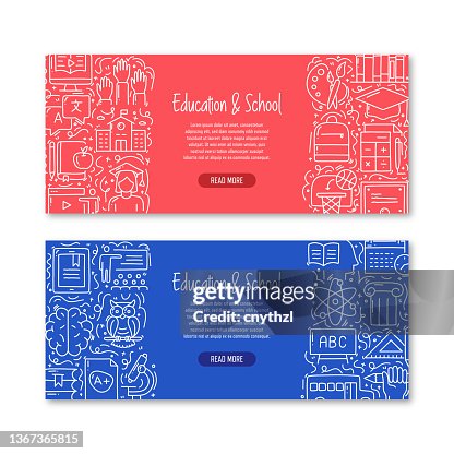 Education and School Related Objects and Elements. Hand Drawn Vector Doodle Illustration Collection. Banner Template with Different Education and School Objects Education and School Related Objects and Elements. Hand Drawn Vector Doodle Illustration Collection. Banner Template with Different Education and School Objects