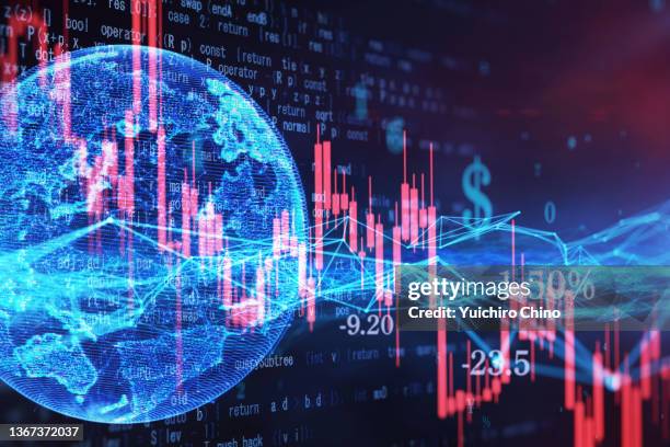 stock market crash and technology background - nasdaq fotografías e imágenes de stock