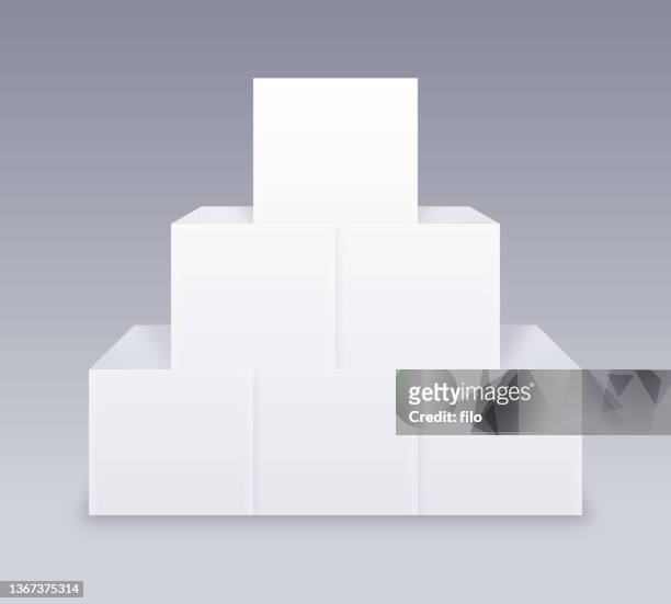 stack of blocks pyramid design - three dimensional pyramid stock illustrations