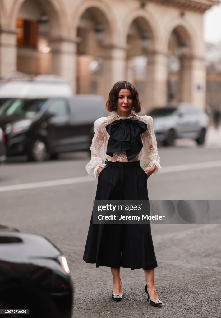 Street Style Day Three - Paris Fashion Week - Haute Couture Spring/Summer 2022